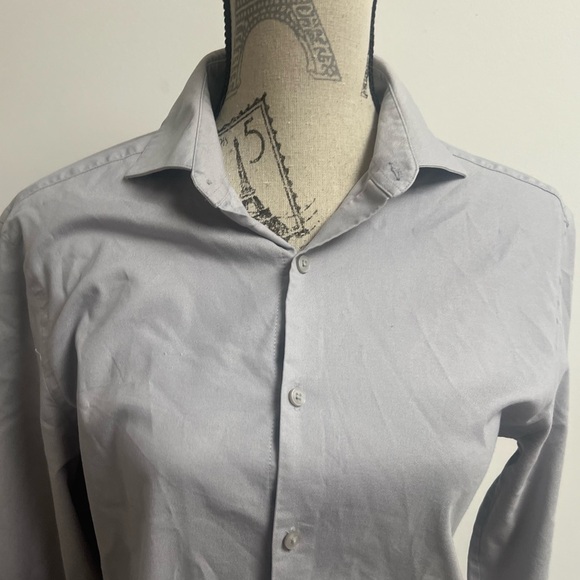 Gray Distressed Slim Fit Button Down! - Picture 3 of 14